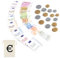 XPEX Jeu de 203 faux billets, euros learning ressources Kit de pièces en euros, monnaie factice, billet factices, caisse enregistreuse enfants, maternelle ressources, marchande enfants