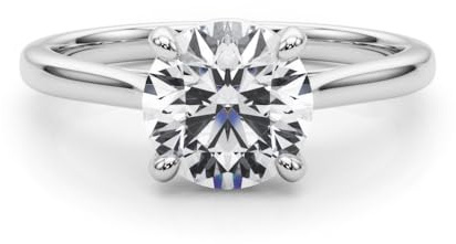 JTC LTD 1.00ct Lab-Grown Diamond Solitaire Engagement Ring For Women, 4 Claw Round Brilliant Cut, D Color, VVS Clarity, Setting With Tapered Shank 950 Platinum - 58