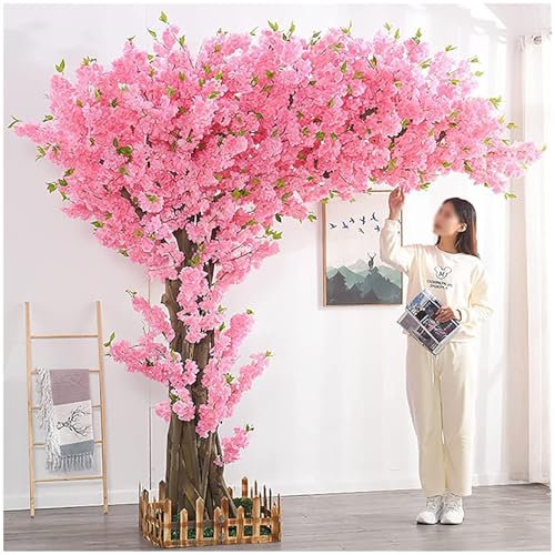 1.5m*1m,Large Artificial Cherry Blossom Tree Indoor Outdoor Fake Peach Tree Wishing Tree Plant Cherry Blossom Tree for Home, Party, Hotel