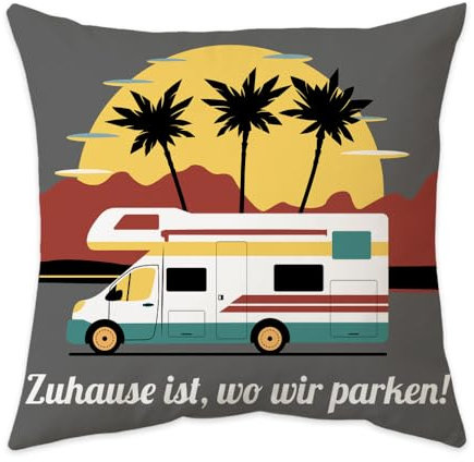 Senken Camping Kissenbezüge Kissen-Geschenke Camping Zubehör Gadgets,Camper Geschenke,Lustig Wohnmobil Gadgets,Wohnmobil Wohnwagen Zubehör,Wohnmobil Geschenke für Camper-45x45cm