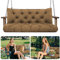Amdieu Garden Swing Cushions 3 Seater Waterproof Bench Cushions with Backrest and 8 Ties12cm ﻿Thick Swing Cushions Replacement for Outdoor Furniture Garden Swing Porch Patio(Brown-150 x 100 cm)