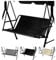 OREZAUQS Bezug für Hollywoodschaukel, Strapazierfähiges 600D-Oxford-Gewebe, für den Außenbereich 2- und 3-Sitzer, UV-beständige wasserdichte (160 * 58 * 58 cm,Black)