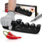 Proluxe® Professional Knife Sharpener with Angle Guide & Scissor Sharpener - 4 Levels Manual Knife Sharpener for Kitchen Knives, Damascus Knives & Scissors - Diamond Grinder - Kitchen Knife Sharpener