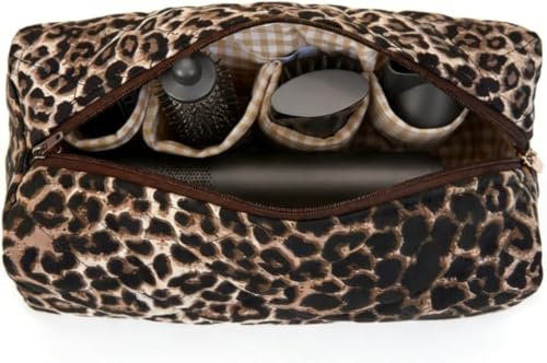 Sac de Voyage Compatible avec Dyson Airwrap, Pochette Seche Cheveux | Léopard, Tousse de Rangement Matelassée pour Sèche-Cheveux Dyson et Accessoires, Pochette de Voyage pour Shark Flexstyle