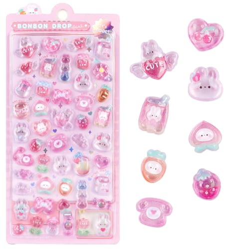 Cartoon Puffy Sticker, Sticker Kinder 3D Tiere, Aufkleber Puffy 3D, Tiere Aufkleber Kinder, Animal Themed, Belohnungen & Dekorationen, für Trinkflaschen, Handyhüllen, Sammelalben (A)