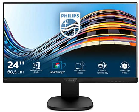 Philips 243S7EYMB - 24 Zoll FHD Monitor, höhenverstellbar (1920x1080, 60 Hz, VGA, DisplayPort) schwarz