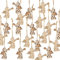 Logbuch-Verlag 24 piccoli ciondoli Natalizi Legno Angelo tromba fiori Natale Glitter addobbi Albero Feste Marrone Chiaro Oro spago portachiavi bambini