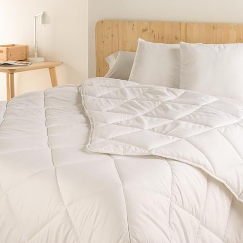 NATURALS - Relleno Nórdico Microfibra 400 Gramos - Edredón Nórdico Cama 135 (220x220 cm) - Acolchado a Rombos Tacto Pluma - Ligero, Antialérgico, Transpirable y Extrasuave