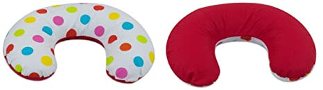 Velinda kleines Stillkissen Lagerungskissen Babykissen Schlafhilfe kuschelig (Muster: Frühlingstupfen mit Rot)