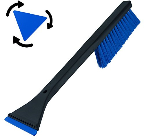 L&P A060 Eiskratzer Murska Eisschaber 365mm Dreieck 85mm Schaber Schneebesen HIPS Schneebürste lang Schneefeger Schnee Bürste Besen Feger Original Finnland TOP Qualität (Schwarz Blau)