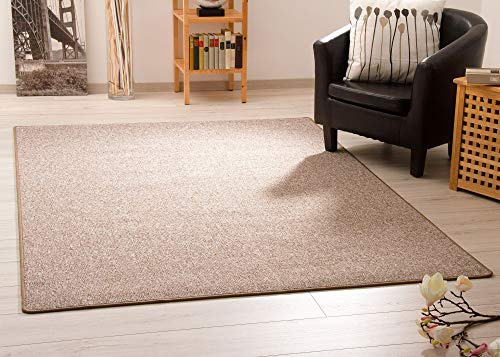 Steffensmeier Teppich Meddon XL | Robuste Schlinge für Esszimmer Küche Flur Hobbyraum Büro in Beige, GUT Siegel, Größe: 160x230 cm