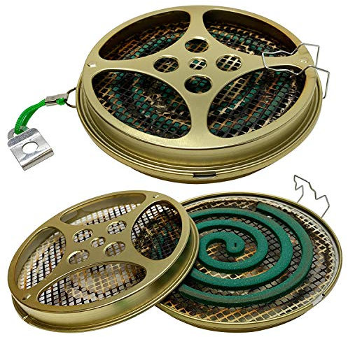 W4W Support de Bobine de moustiquaire Portable et brûleur d'encens pour Une Utilisation en extérieur, côté Piscine, Patio, terrasse, Camping, randonnée, etc. (Lot de 2 Supports).