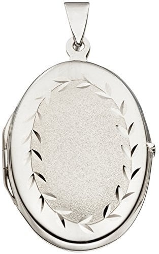 Jobo Damen-Medaillon aus 925 Sterling Silber Oval zum Öffnen für 2 Fotos