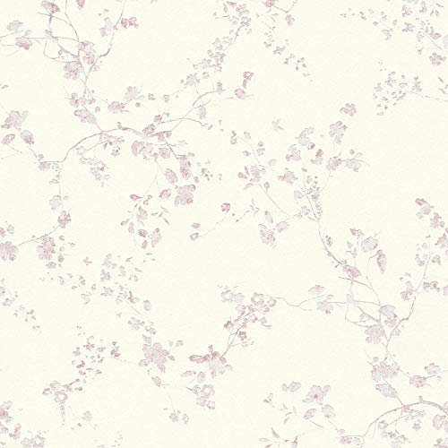 Papier peint fleuri Tapisserie fleu Tapisserie florale Papier peint intissé Violet Blanc 368961 SP14619 | Votre papier peint en ligne