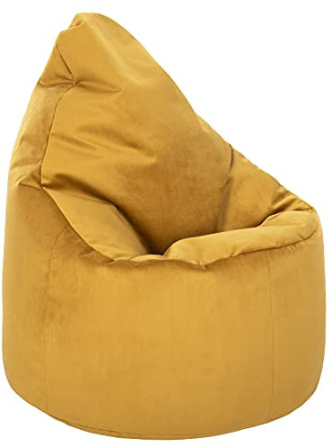 Loft 25 Capriccio Velvet Sitzsack Stuhl | Premium Samt Sitzsack für den Innenbereich für Haus und Wohnzimmer | Ergonomisches Design zur Körperunterstützung (Sitzsack, Tumeric)