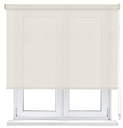 VIEWTEX Seitenzugrollo Screen 10% Öffnungsgrad Leinen Weiss 200 x 250 cm 5 Jahre Garantie
