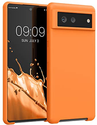 kwmobile Case Compatible with Google Pixel 6 Case - TPU Silicone Phone Cover with Soft Finish - Fruity Orange