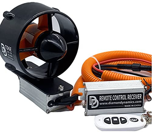 DIAMONDDYNAMICS Underwater Thruster With 40A ESC and Receiving device and Remote control, 24V 7kg Thrust 408w Brushless Motor for Kayak Fishing Boat paddle board Underwater Propulsion Package(TD6E)