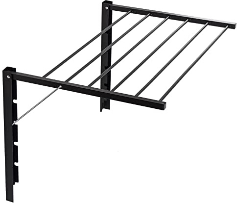 ABJ Majka Wandwäschetrockner Wäschetrockner für die Wand Trockenständer Wandmontage (70cm, Schwarz)