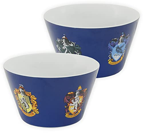 United Labels Harry Potter Müslischale - 5 Wappen Hogwarts Schale Schüssel aus Porzellan 500 ml