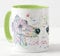 Vixar Greyhound Racing Dog Pet Watercolour Rainbow Art Coloured Mug Cup Gift Birthday Easter Work Office Christmas Tea Coffee (L Green)