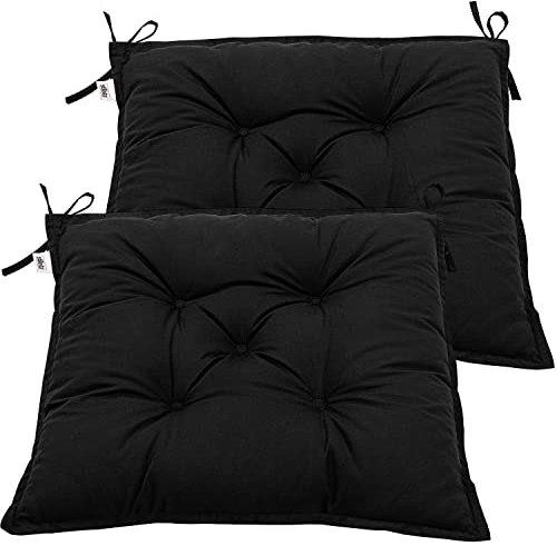 STILISTA® 2er Set Sitzkissen 40 x 40 x 8 cm Visco Effekt Indoor und Outdoor, anthrazit
