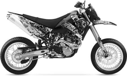 ARider Decorazione (adesivo) adatta per KTM LC4 640 2005-2007 | Smiley Edition (bianco)