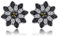JewelryPalace Gänseblümchen Echt Natur Schwarz Spinell Rauchquarz Ohrstecker Silber 925 Damen, Ohrstecker Blüte Schwarz Schmuck Set, Ohrringe Blume Edelstein Mädchen, Ohrstecker Klein mit Stein Frauen