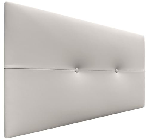 DHOME Cabecero de Polipiel o Tela AQUALINE Pro cabeceros Cabezal tapizado Cama Lujo (Polipiel Blanco Hueso, 90cm (Camas 70/80/90))