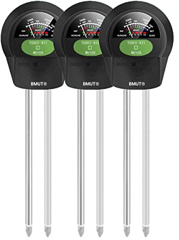 BMUT 3X 3in1 Bodentester, Boden-Feuchtigkeitsmessgerät, pH-Wert, Licht, ERD-Feuchtigkeitsmesser, Bodenmessgerät für Garten Zimmerpflanzen und Landwirtschaft