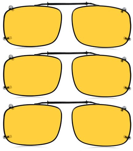 Eyekepper 3-pack Clip-on Polarized Sunglasses Yellow Lens
