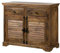 MASSIVMOEBEL24.DE | Rodez Sideboard aus Massivholz #119 | aus Mangoholz - Dunkelbraun, geölt | 110 x 45 x 90 cm | 2 Schubladen & 2 Flügeltüren | Massive Kommode