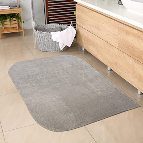 CARPETIA Badteppich Runde Ecken Sand rutschfest Waschbar 60x100 cm | Weich, rutschfest, waschbar, pflegeleicht und strapazierfähig, OEKO-TEX geprüft, schadstofffrei, für Fußbodenheizung