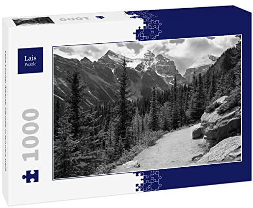 Lais Puzzle Lake Louise, Alberta, Kanada in schwarz weiß 1000 Teile