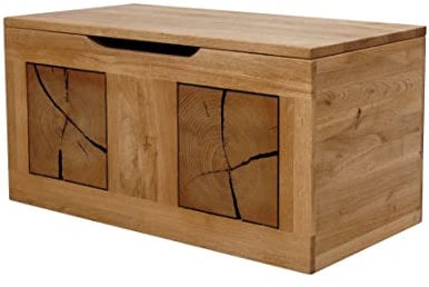 Woodroom Truhe Eiche massiv geölt BxHxT 80x40x40 cm Stauraumbank