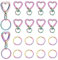 PandaHall 20 Stück Regenbogen Drehverschlüsse Set 10 Stück Herzförmige Legierungs Karabinerhaken Für Schlüsselband Schlüsselanhänger Mit runde Geteilte Schlüsselringe Aus Edelstahl Für Schlüsselband
