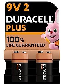 2X Duracell 9V Plus (1 Blister Da 2 Batterie) 2 Pile (6LR61/MN1604)