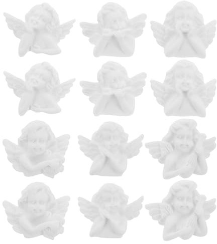 Genérico 48 Piezas Figuras Decorativas De ÁNgel, Adornos De Resina para Manualidades, DecoracióN De Navidad, DIY Carcasas De TeléFono, Estatuillas De ÁNgel para Y Proyectos Escolares