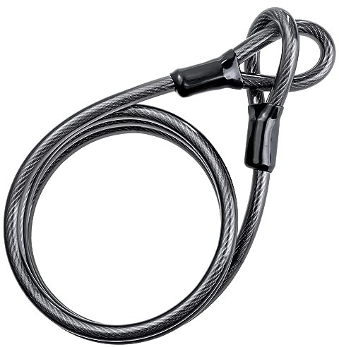 ROCKBROS Cable de Acero 1,2m/2m Cable Doble Bucle para Candado Antirrobo Alta Seguridad para Bicicleta Moto Scooter Cochecito