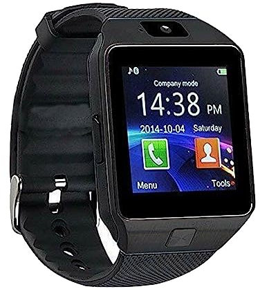Ailan Reloj Inteligente DZ09 Reloj de Deportivo Compatible con Tarjeta SIM con Pantalla táctil de 1,56 Pulgadas Seguimiento de Equipo Remoto antipérdida, Negro