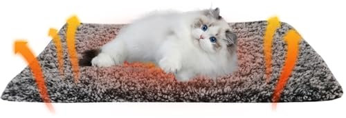 Molbory 48x70cm Selbstheizende Decke Katze,selbstwärmende katzendecke,Katzenkissen Waschbar für Katzen und kleine Hunde, maschinenwaschbar, Nicht elektrisch,grau