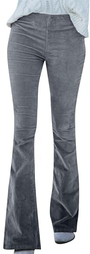 EFOFEI Damen Winter Corduroy Warme Hosen Micro-Large Einfarbige Hosen Casual Vielseitig Leggings