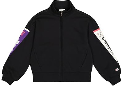 Champion Mädchen Legacy Graphic Shop G (405024) - Ultra-Light Soft Compact Powerblend Fleece Full-Zip Hoodie, Nero,