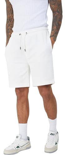 BRAVE SOUL Mens Jogger Shorts Tarley' Sports Training Summer Gym Pants, Off-White - Tarley, XL