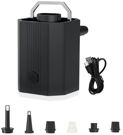 Lesunbak Pompe à air pour matelas pneumatique – Pompe à matelas gonflable pour matelas gonflables, pompe gonflable pour matelas de sol, flotteurs de piscine, matelas pneumatique, bouée de natation