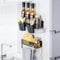 PKBD Magnetic Spice Rack for Fridge,Large Kitchen Storage Organisation,Seasoning Organizer Assembled Accessories,3 Magnetic Shelf for Fridge,4 Hooks,2 Hanging Basket,Towel Rack Metal&Black-2Pack