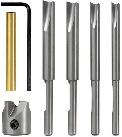 iFutniew Set di 7 frese a penna per tornitura del legno con alberi di taglio pilota, 7 mm, 8 mm, 3/8 pollici, 10 mm