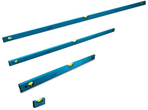 Bituxx Wasserwaagen Set magnetisch Magnetwasserwaage Wasserwage Richtwaage Messwaage Bauwaage 3 Libellen Aluminium 10/80 / 150 / 180cm