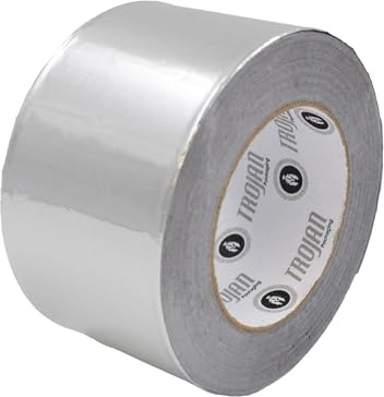 Trojan Aluminium Tape (75mm x 45m), Silver, Highly Adhesive, Heat & Water Resistant, Insulation & Sealing Tape