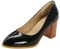 Navy Ballet Pumps for Women Ladies Slip on Pumps Ladies Fashion Solid Color Bright Leather Pointed Shallow Mouth Thick High Heeled Casual Shoes Navy Ballet Pumps for Women Ladies Slip on (Black, 4.5)